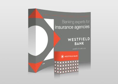 Westfield Bank 10 Foot Tradeshow Back Wall & Podium