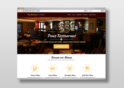 Paws Restaurant Website Development